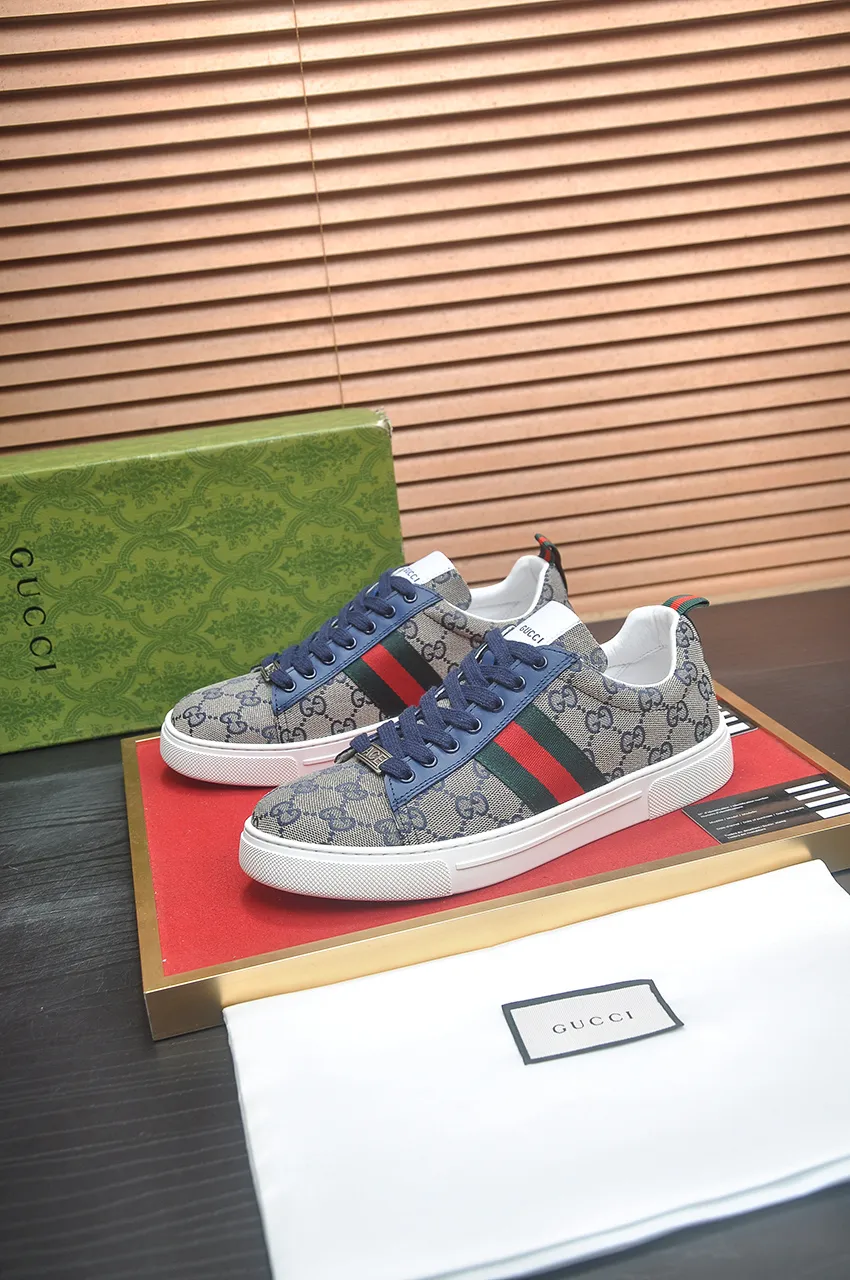 Men's men's shoes💰420💶[GUCCI Gucci] official website 1:1 men's sports shoes are now on the market, using original Gucci fabric + gluten lining, plus the official website original 1:1 comfortable outsole. Fashionable and versatile, super comfortable and breathable. 5 colors available, standard shoe size 38/45 (custom-made sizes 45 are non-refundable)